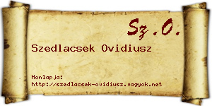 Szedlacsek Ovidiusz névjegykártya